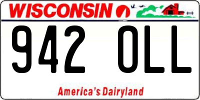 WI license plate 942OLL