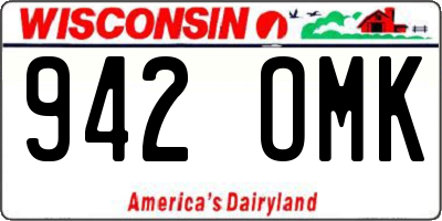 WI license plate 942OMK