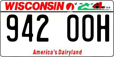 WI license plate 942OOH