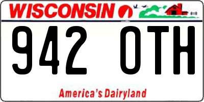 WI license plate 942OTH