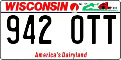 WI license plate 942OTT