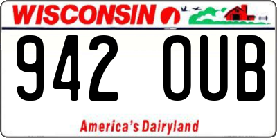 WI license plate 942OUB