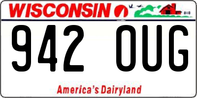 WI license plate 942OUG