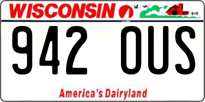 WI license plate 942OUS