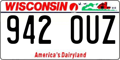 WI license plate 942OUZ