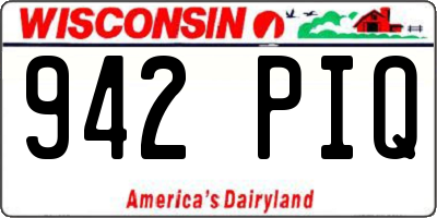 WI license plate 942PIQ