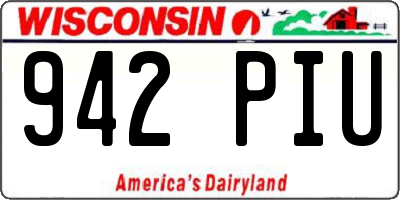 WI license plate 942PIU