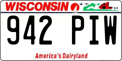 WI license plate 942PIW