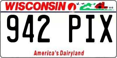 WI license plate 942PIX