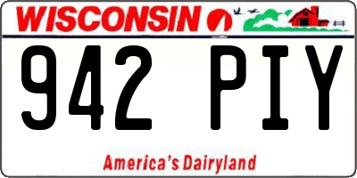 WI license plate 942PIY