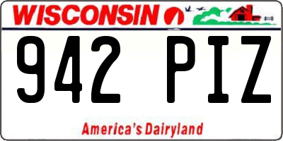 WI license plate 942PIZ