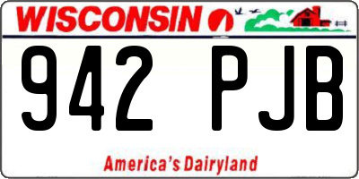 WI license plate 942PJB