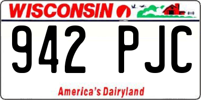 WI license plate 942PJC