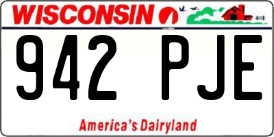 WI license plate 942PJE