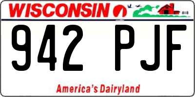 WI license plate 942PJF
