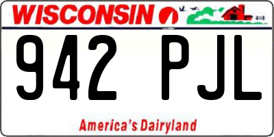 WI license plate 942PJL