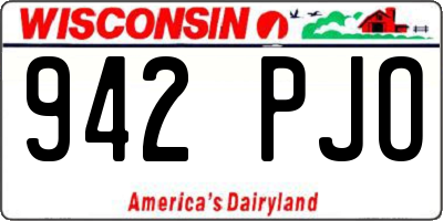 WI license plate 942PJO