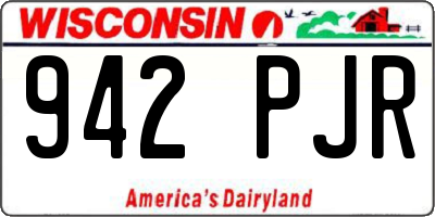 WI license plate 942PJR