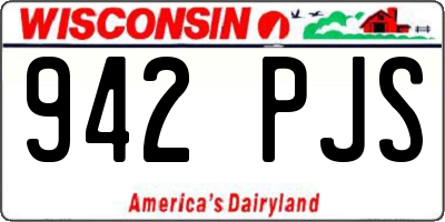 WI license plate 942PJS