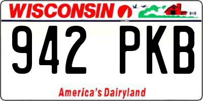 WI license plate 942PKB
