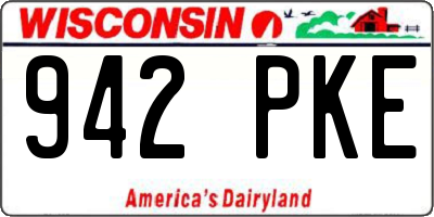 WI license plate 942PKE