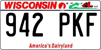 WI license plate 942PKF