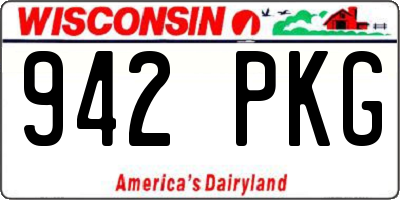 WI license plate 942PKG