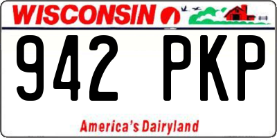 WI license plate 942PKP