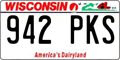 WI license plate 942PKS