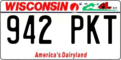 WI license plate 942PKT