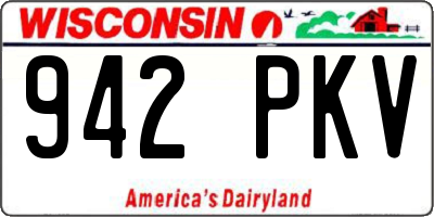 WI license plate 942PKV