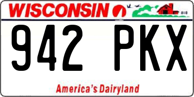 WI license plate 942PKX