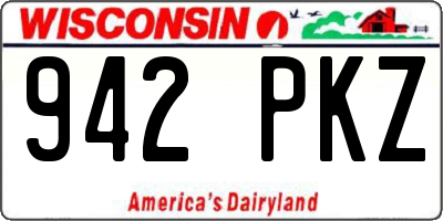 WI license plate 942PKZ