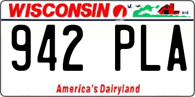 WI license plate 942PLA