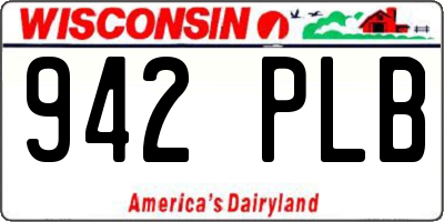 WI license plate 942PLB