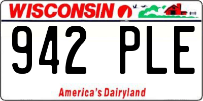 WI license plate 942PLE