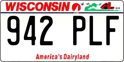 WI license plate 942PLF