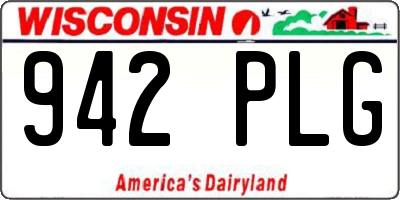 WI license plate 942PLG