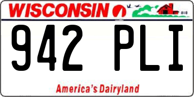WI license plate 942PLI