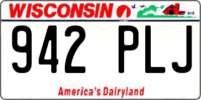 WI license plate 942PLJ