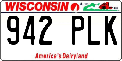 WI license plate 942PLK