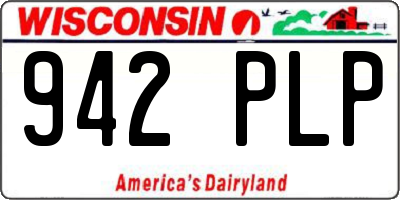 WI license plate 942PLP
