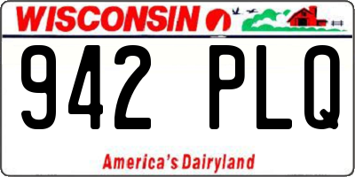 WI license plate 942PLQ