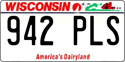 WI license plate 942PLS