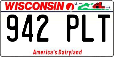 WI license plate 942PLT