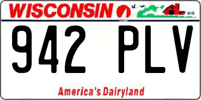 WI license plate 942PLV