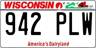 WI license plate 942PLW