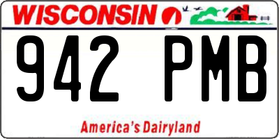 WI license plate 942PMB