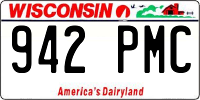 WI license plate 942PMC