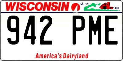 WI license plate 942PME